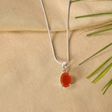 Oval Cut Carnelian Pendant
