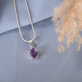 Oval Cut Amethyst Pendant