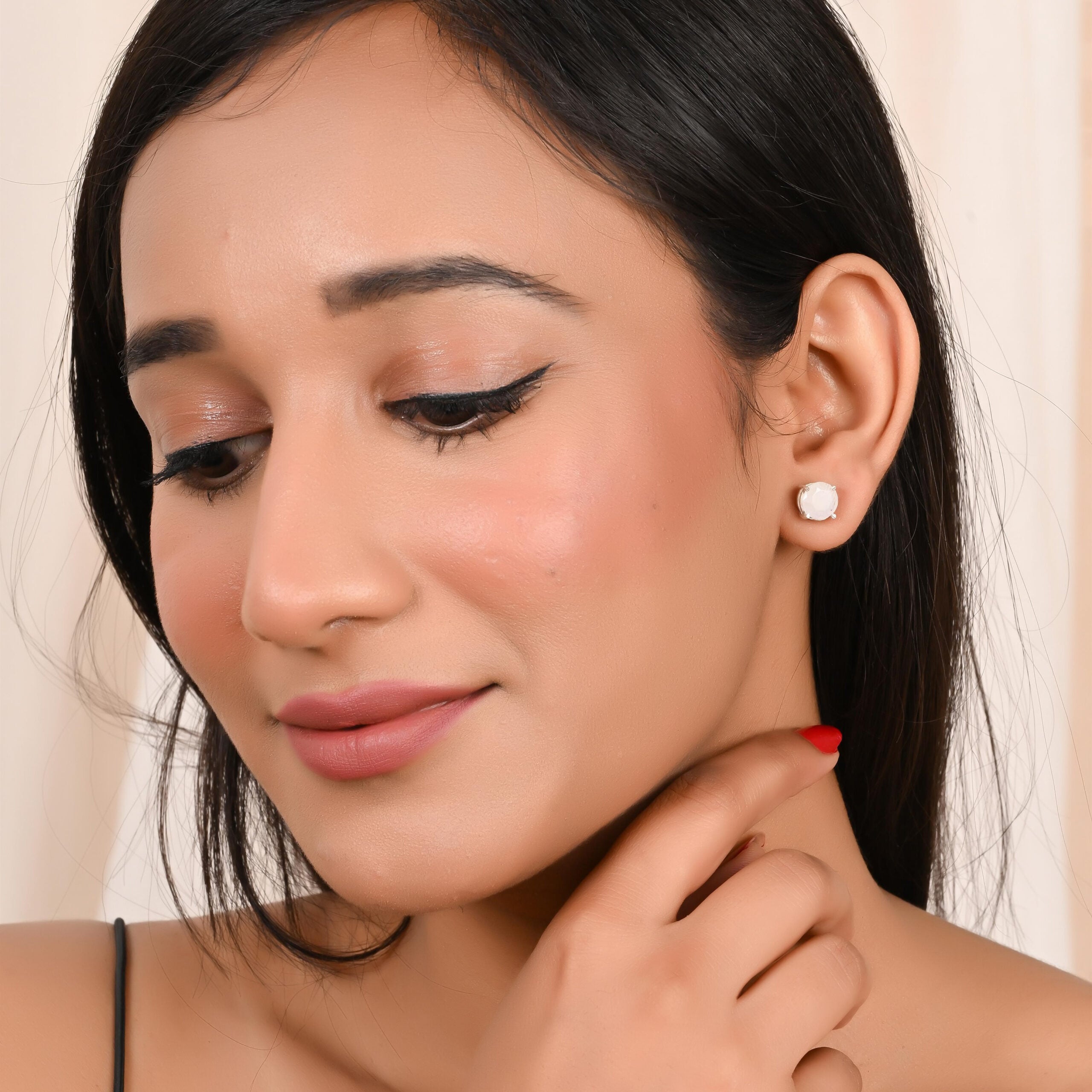 Moonstone Stud Earrings