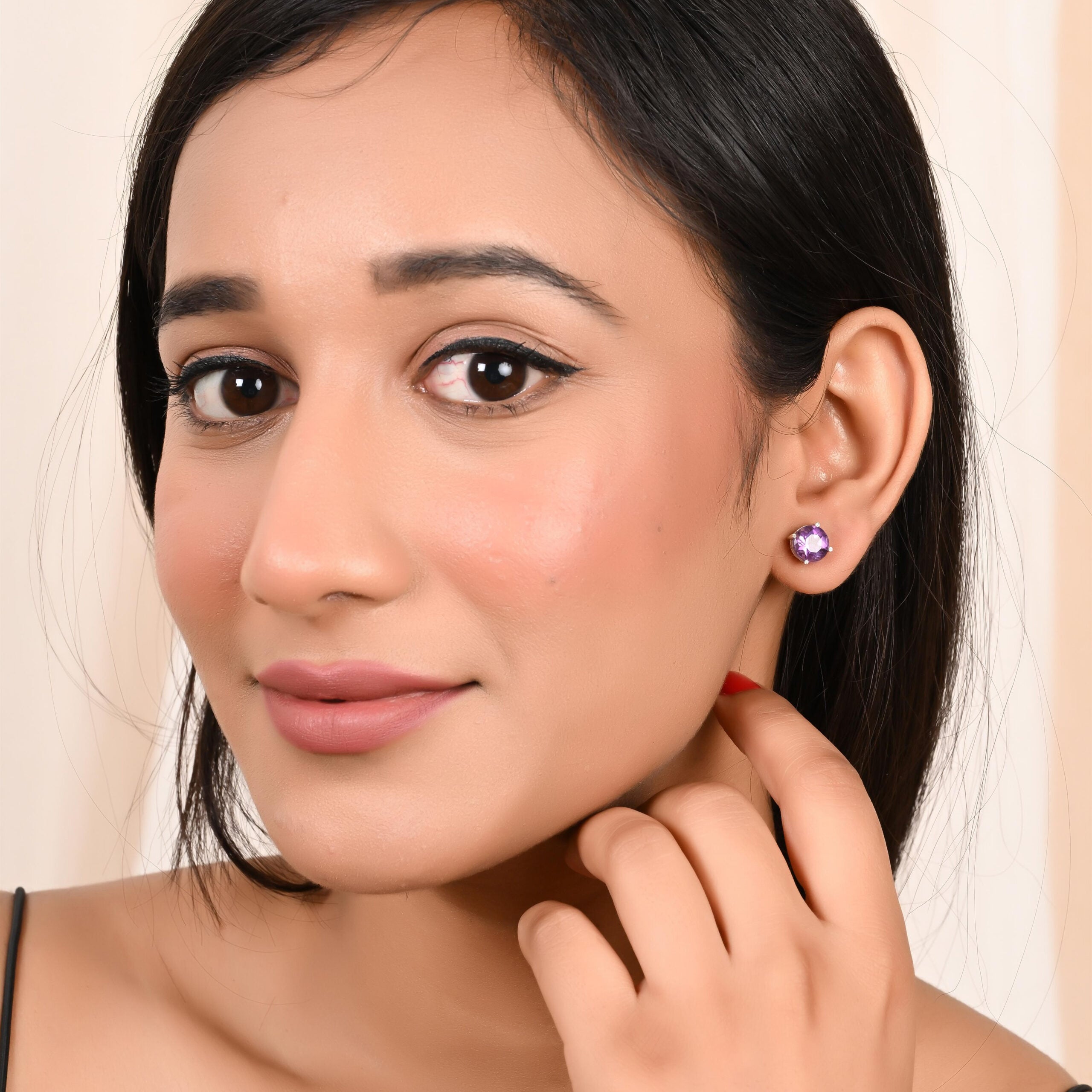 Amethyst Stud Earrings