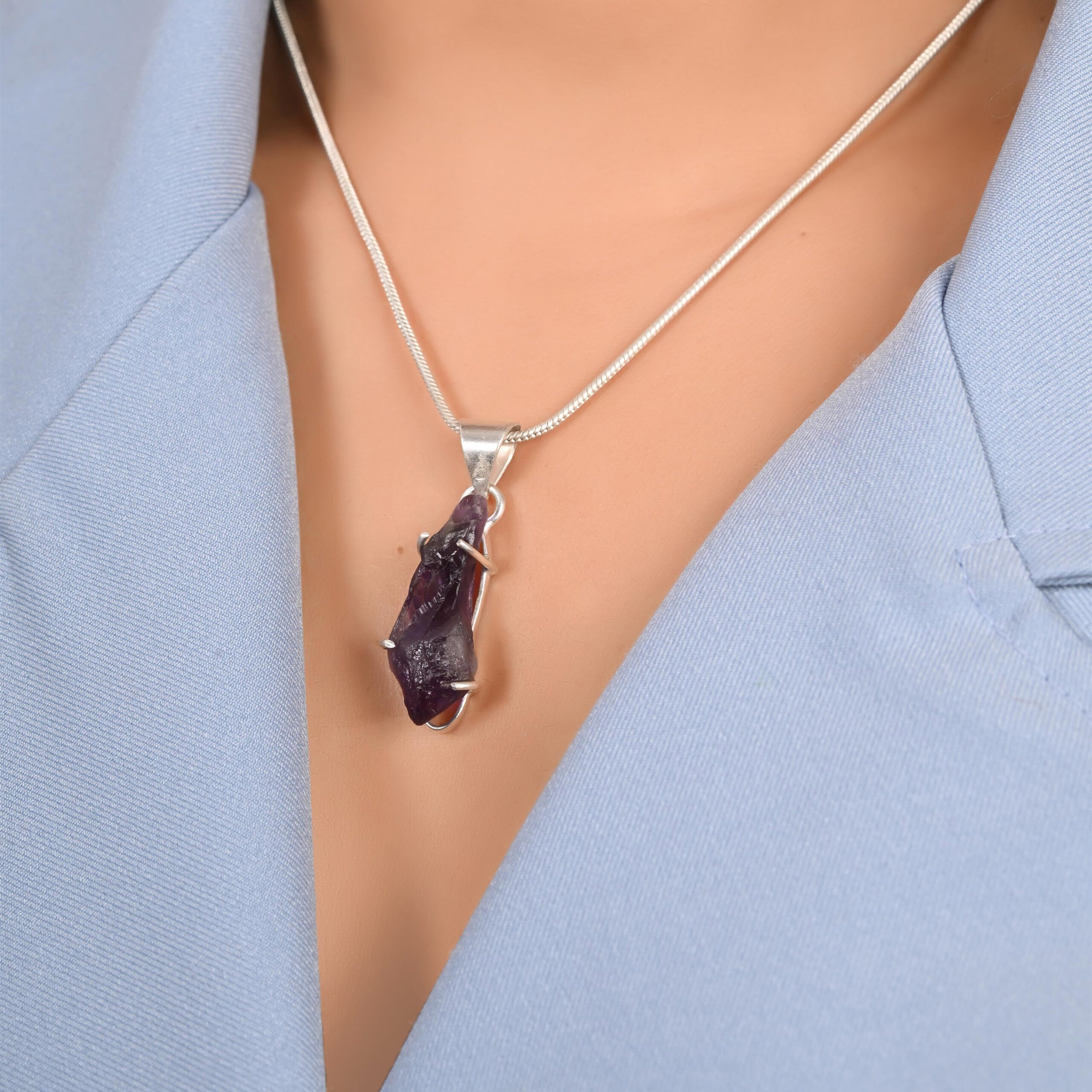 Raw Amethyst Pendant