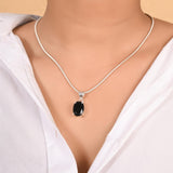 Oval Cut Black Tourmaline Pendant