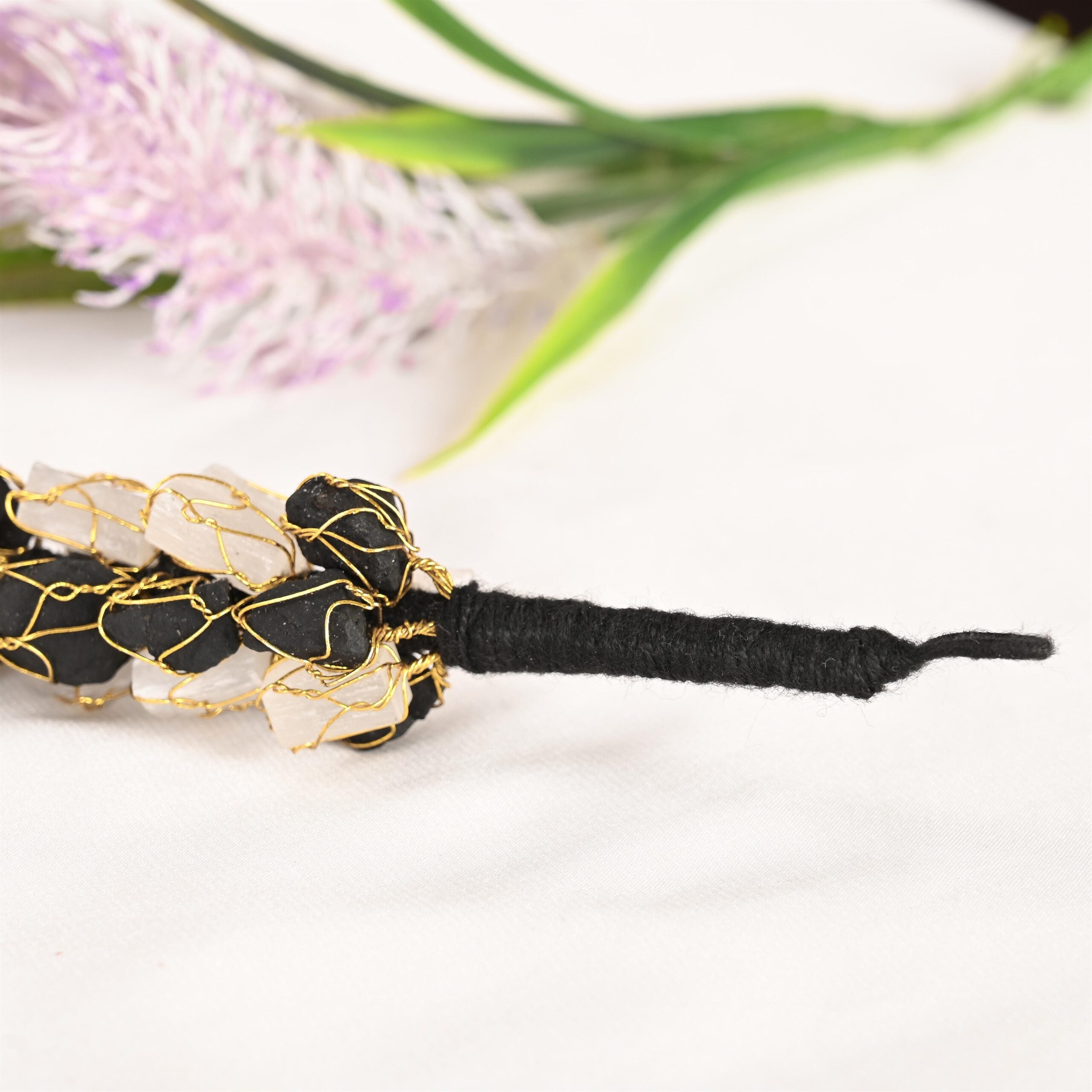 Black Tourmaline and Selenite Hanging
