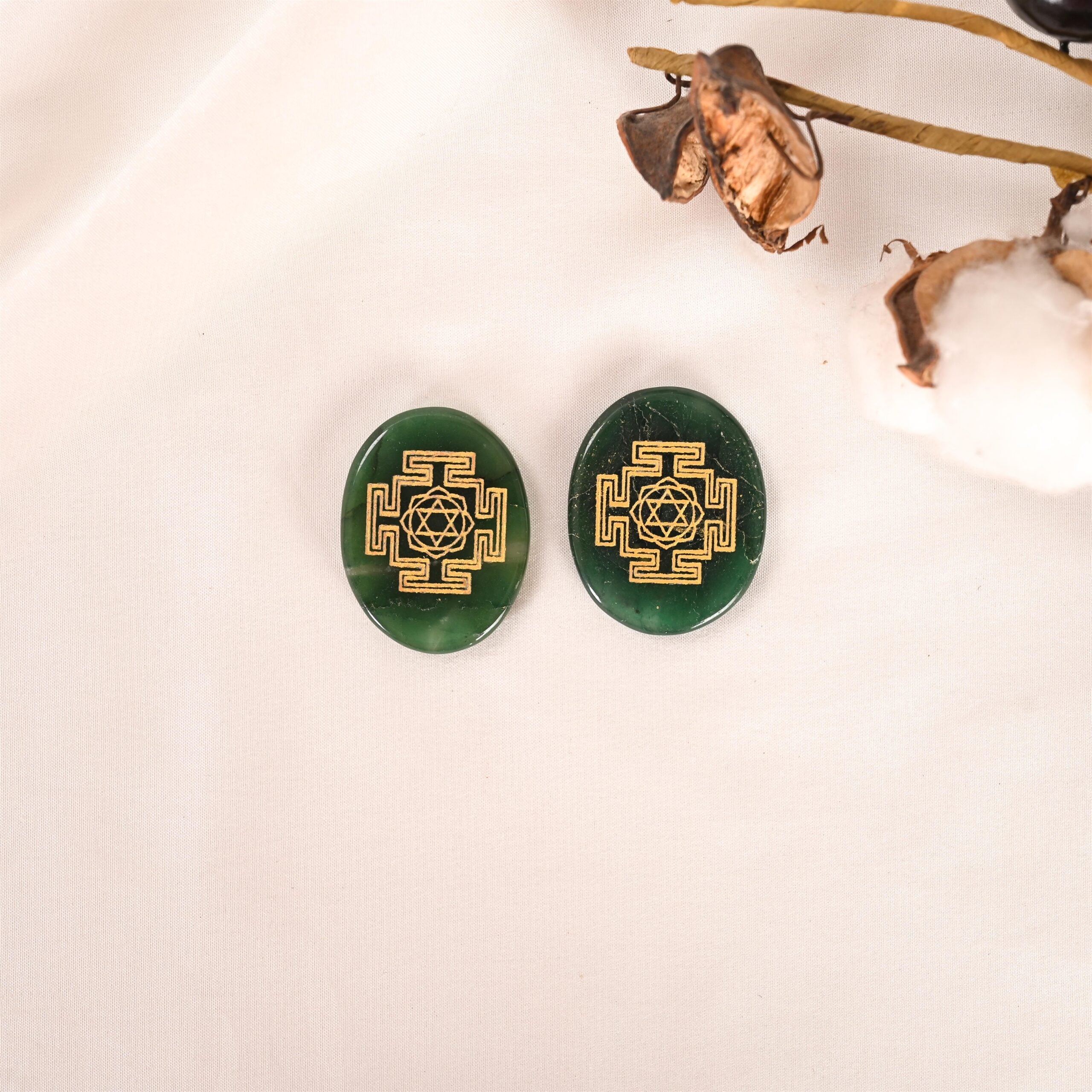 Green Jade Lakshmi Zibu Coin