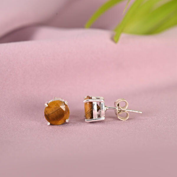 Tiger’s Eye Stud Earrings - Image 2