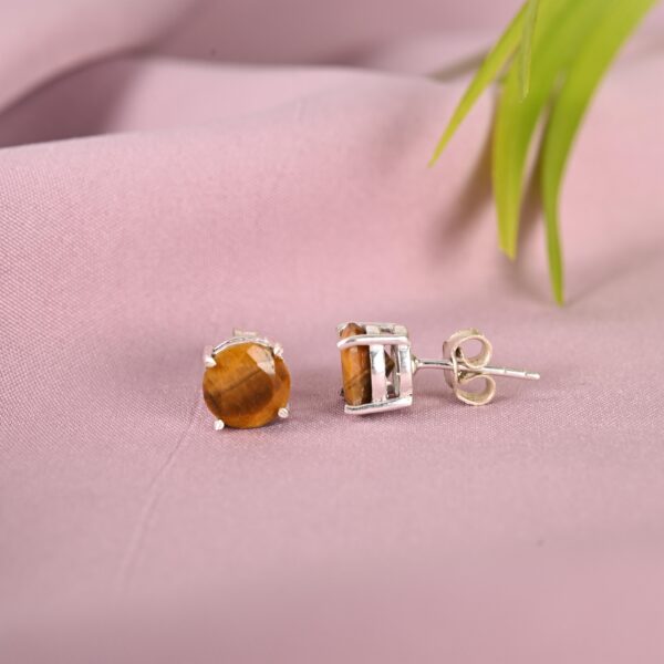 Tiger’s Eye Stud Earrings - Image 3