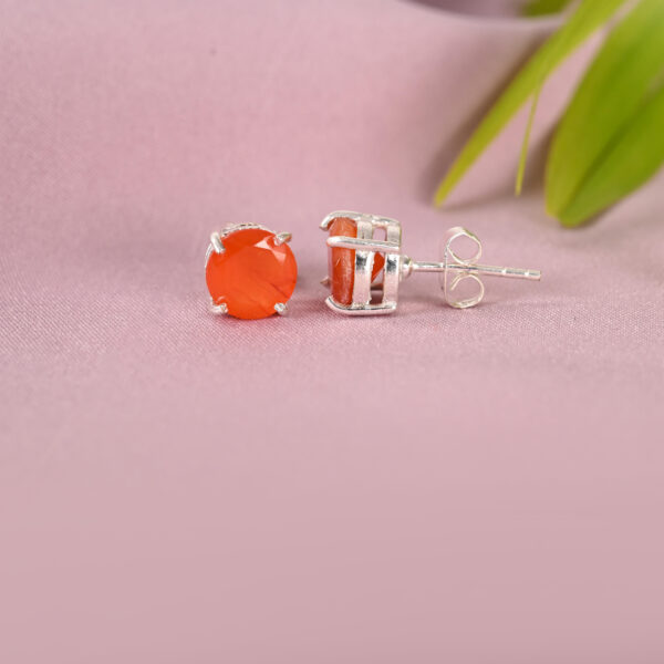 Carnelian Stud Earrings - Image 2