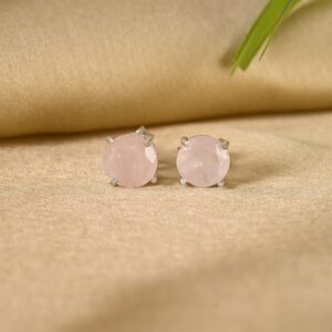 Rose Quartz Stud Earrings