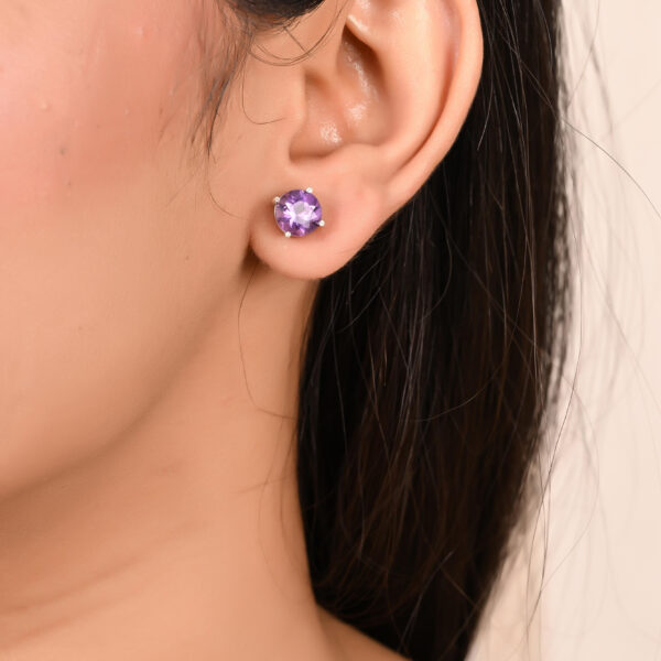 Amethyst Stud Earrings - Image 3