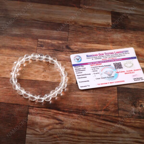 Diamond Cut Clear Quartz Bracelet - Image 4