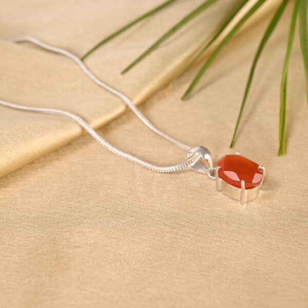 Oval Cut Carnelian Pendant - Image 2