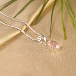 Oval Cut Rose Quartz Pendant