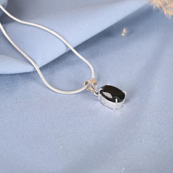 Oval Cut Black Tourmaline Pendant - Image 2