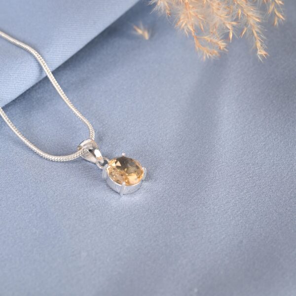 Oval Cut Citrine Pendant - Image 2