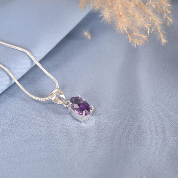 Oval Cut Amethyst Pendant - Image 2