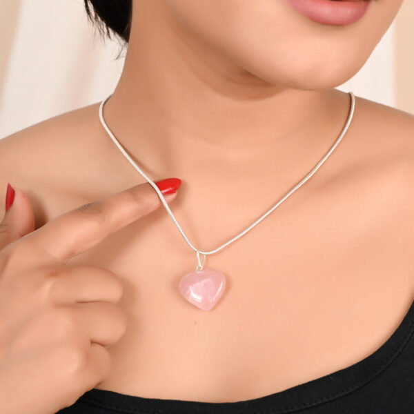 Rose Quartz Heart Pendant - Image 3