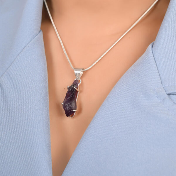 Raw Amethyst Pendant - Image 4