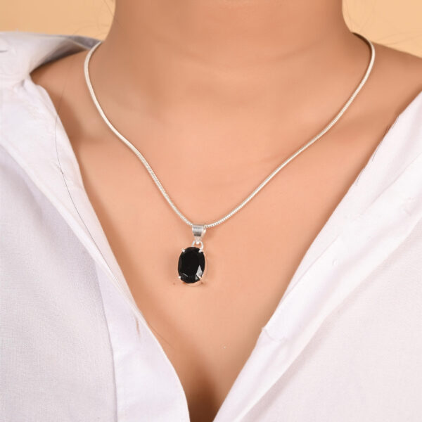 Oval Cut Black Tourmaline Pendant - Image 5