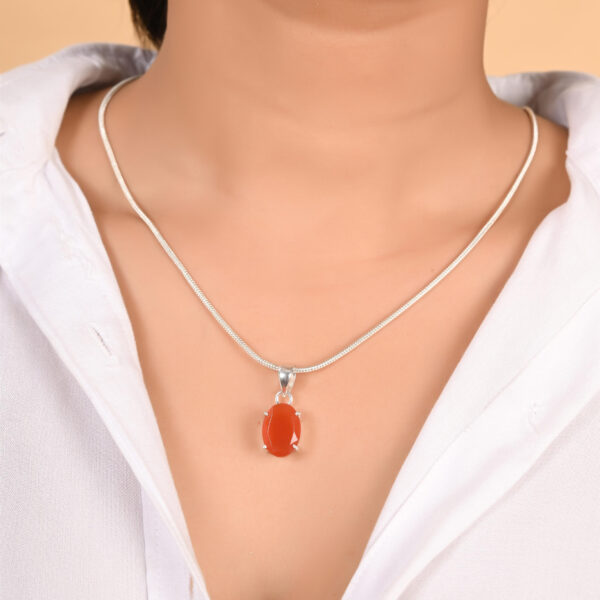 Oval Cut Carnelian Pendant - Image 3