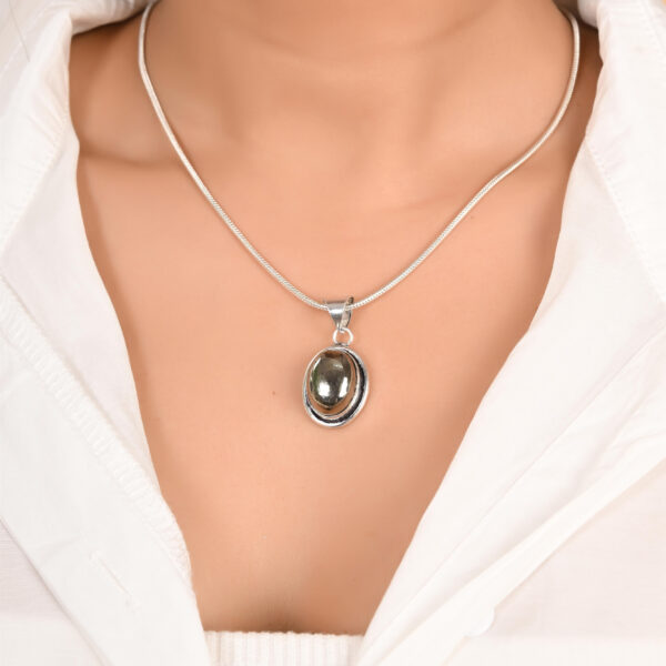 Oval Cut Pyrite Pendant - Image 3
