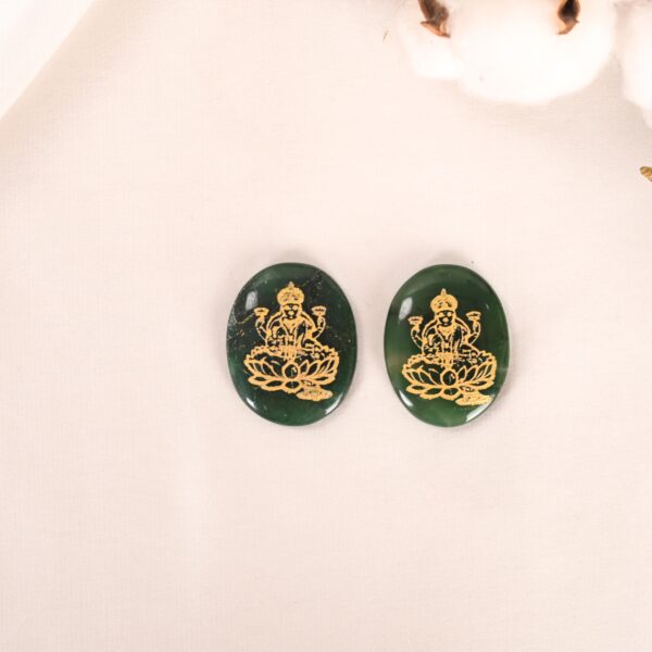 Green Jade Lakshmi Zibu Coin - Image 2