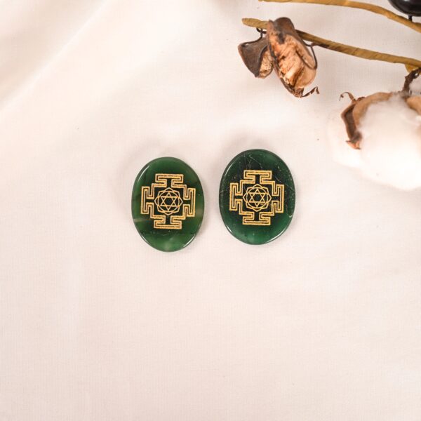 Green Jade Lakshmi Zibu Coin - Image 4